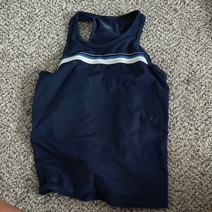 Athleta Kids Navy Tank Top with Stripes